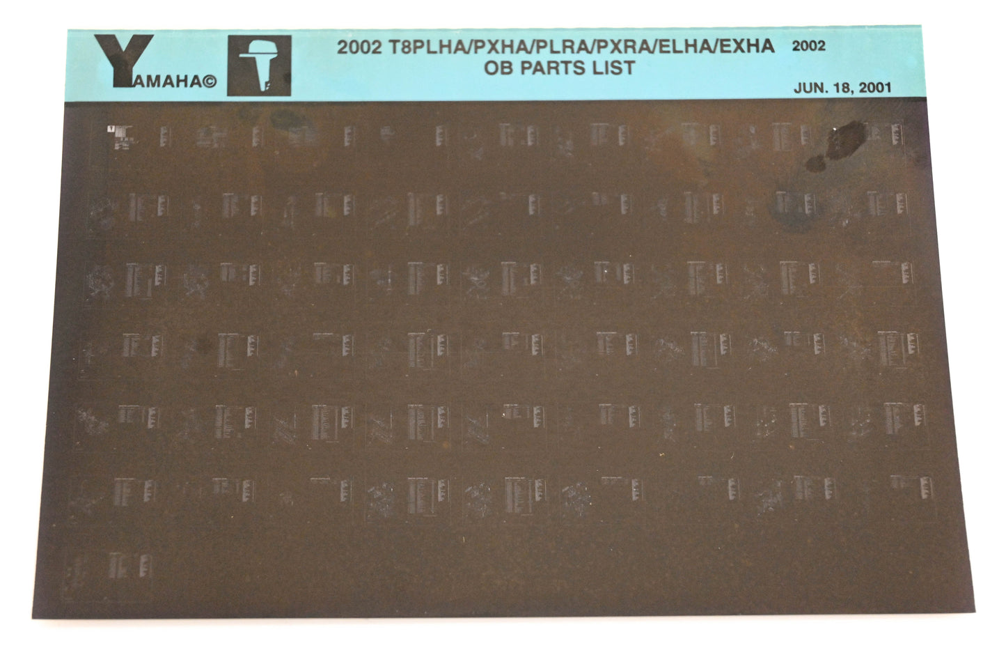 OEM Yamaha YR010-50 2002 T8PLHA/PXHA/PLRA/PXRA/ELHA/EXHA Parts Microfiche