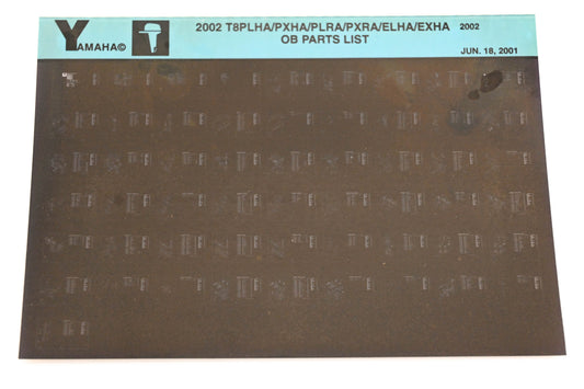 OEM Yamaha YR010-50 2002 T8PLHA/PXHA/PLRA/PXRA/ELHA/EXHA Parts Microfiche