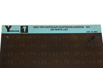 OEM Yamaha YR010-50 2002 T8PLHA/PXHA/PLRA/PXRA/ELHA/EXHA Parts Microfiche