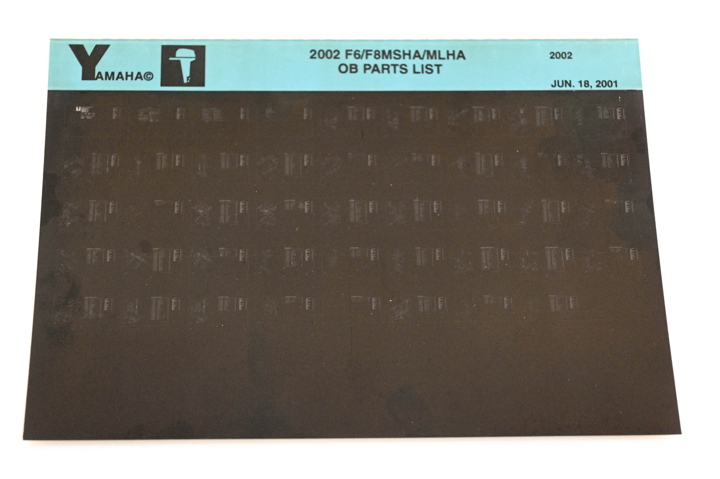 OEM Yamaha YR010-51 2002 F6/F8MSHA/MLHA Outboard Parts List Microfiche