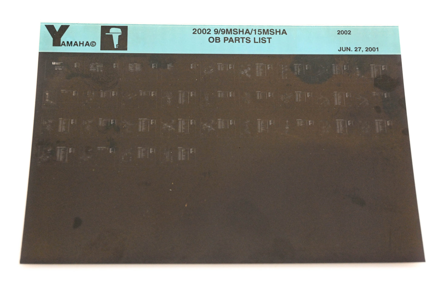 OEM Yamaha YR010-52 2002 9/9MSHA/15MSHA Outboard Parts List Microfiche
