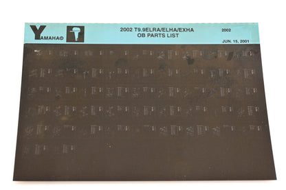 OEM Yamaha YR010-53 2002 T9.9ELRA/ELHA/EXHA Outboard Parts List Microfiche