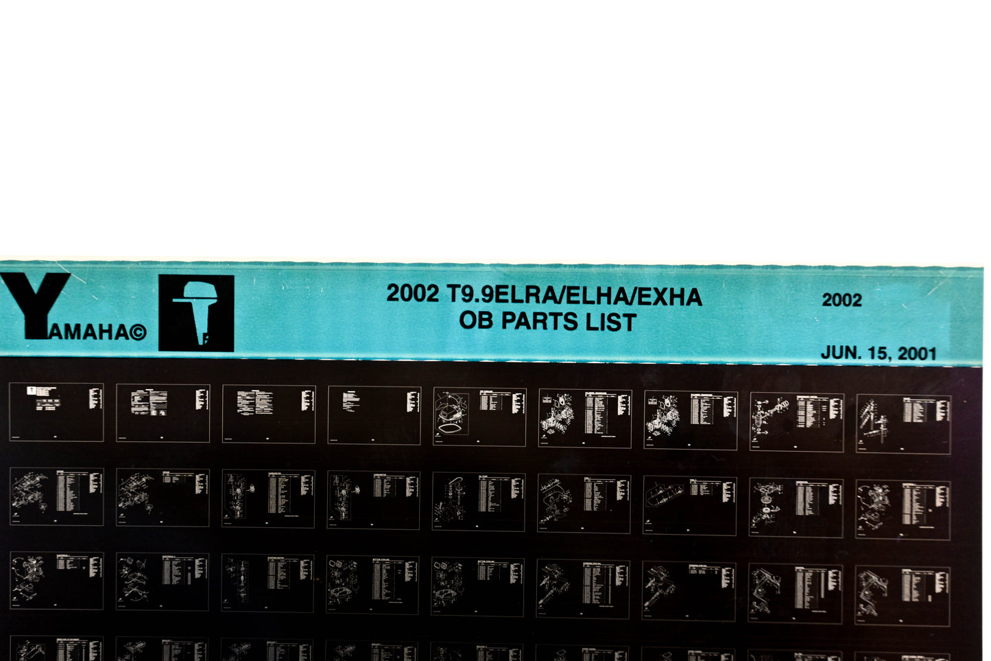 OEM Yamaha YR010-53 2002 T9.9ELRA/ELHA/EXHA Outboard Parts List Microfiche