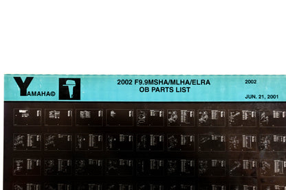OEM Yamaha YR010-54 2002 F9.9MSHA/MLHA/ELRA Parts List Microfiche