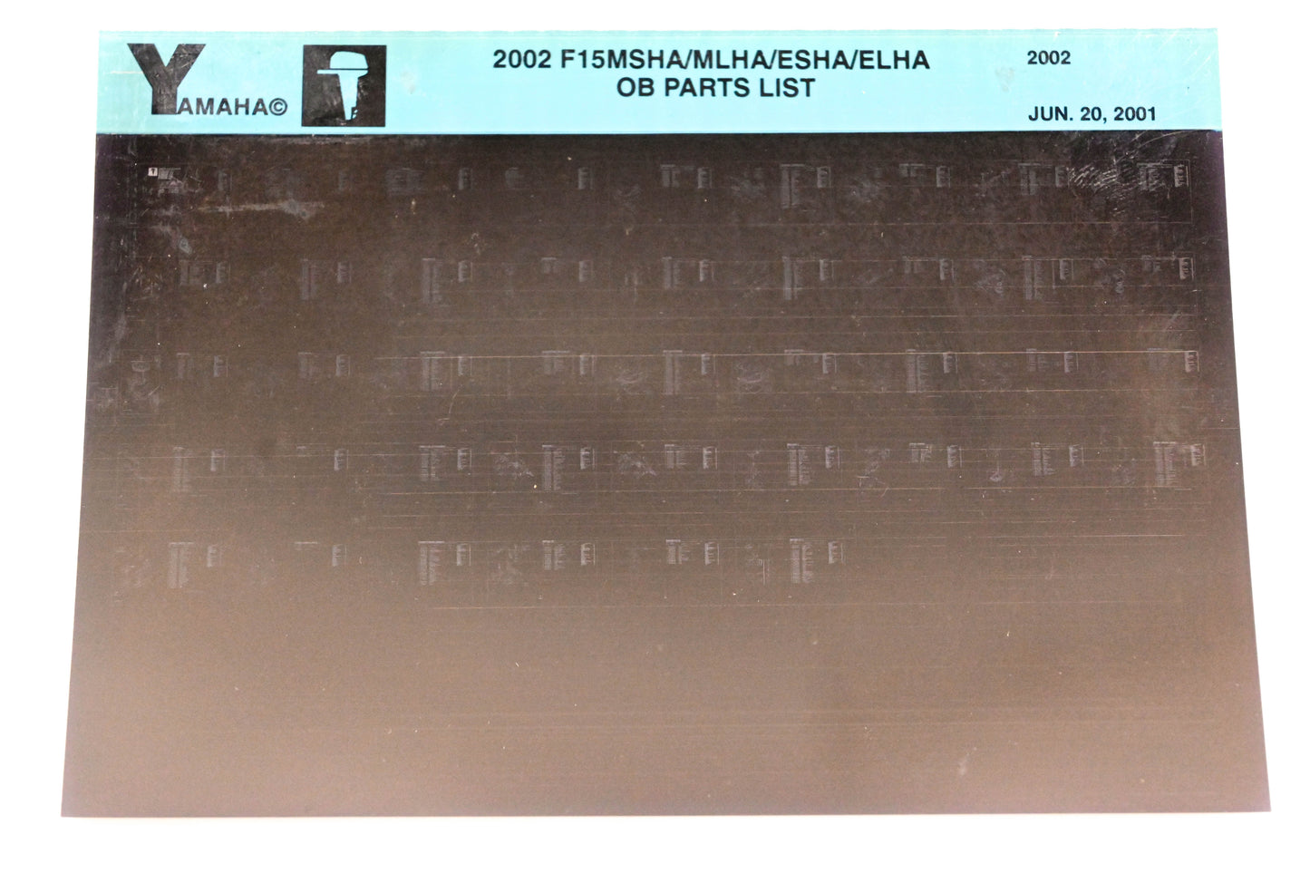 OEM Yamaha YR010-55 2002 F15MSHA/MLHA/ESHA/ELHA Parts List Microfiche