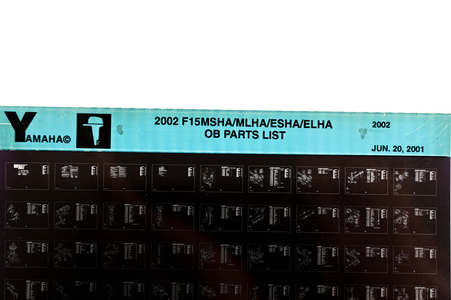 OEM Yamaha YR010-55 2002 F15MSHA/MLHA/ESHA/ELHA Parts List Microfiche