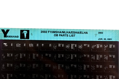 OEM Yamaha YR010-55 2002 F15MSHA/MLHA/ESHA/ELHA Parts List Microfiche