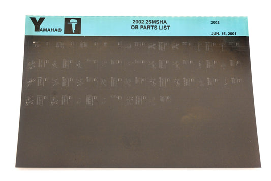OEM Yamaha YR010-57 2002 25MSHA Outboard Parts List Microfiche