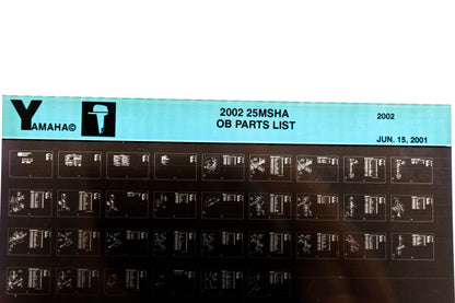 OEM Yamaha YR010-57 2002 25MSHA Outboard Parts List Microfiche