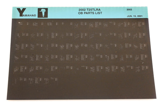 OEM Yamaha YR010-58 2002 T25TLRA Outboard Parts List Microfiche