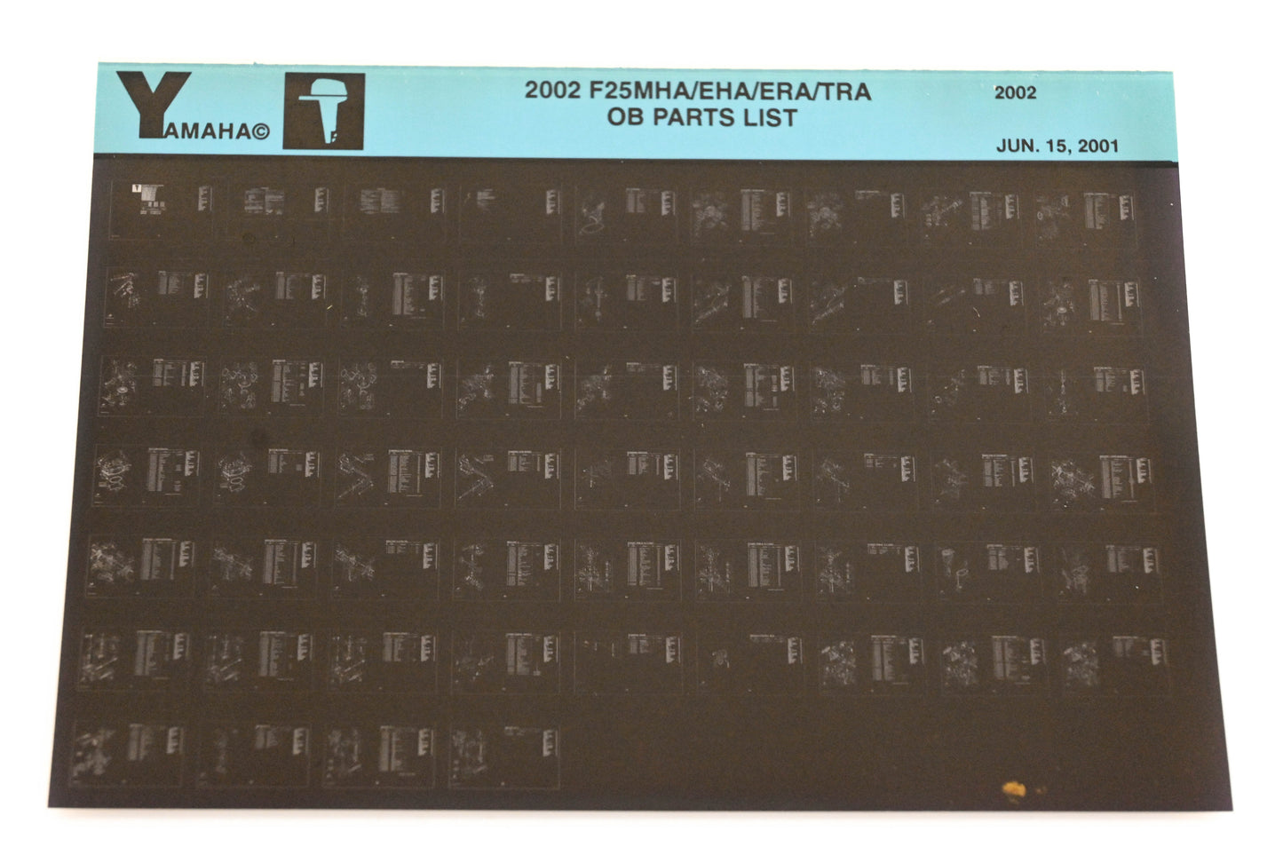 OEM Yamaha YR010-59 2002 F25MHA/EHA/ERA/TRA Parts List Microfiche