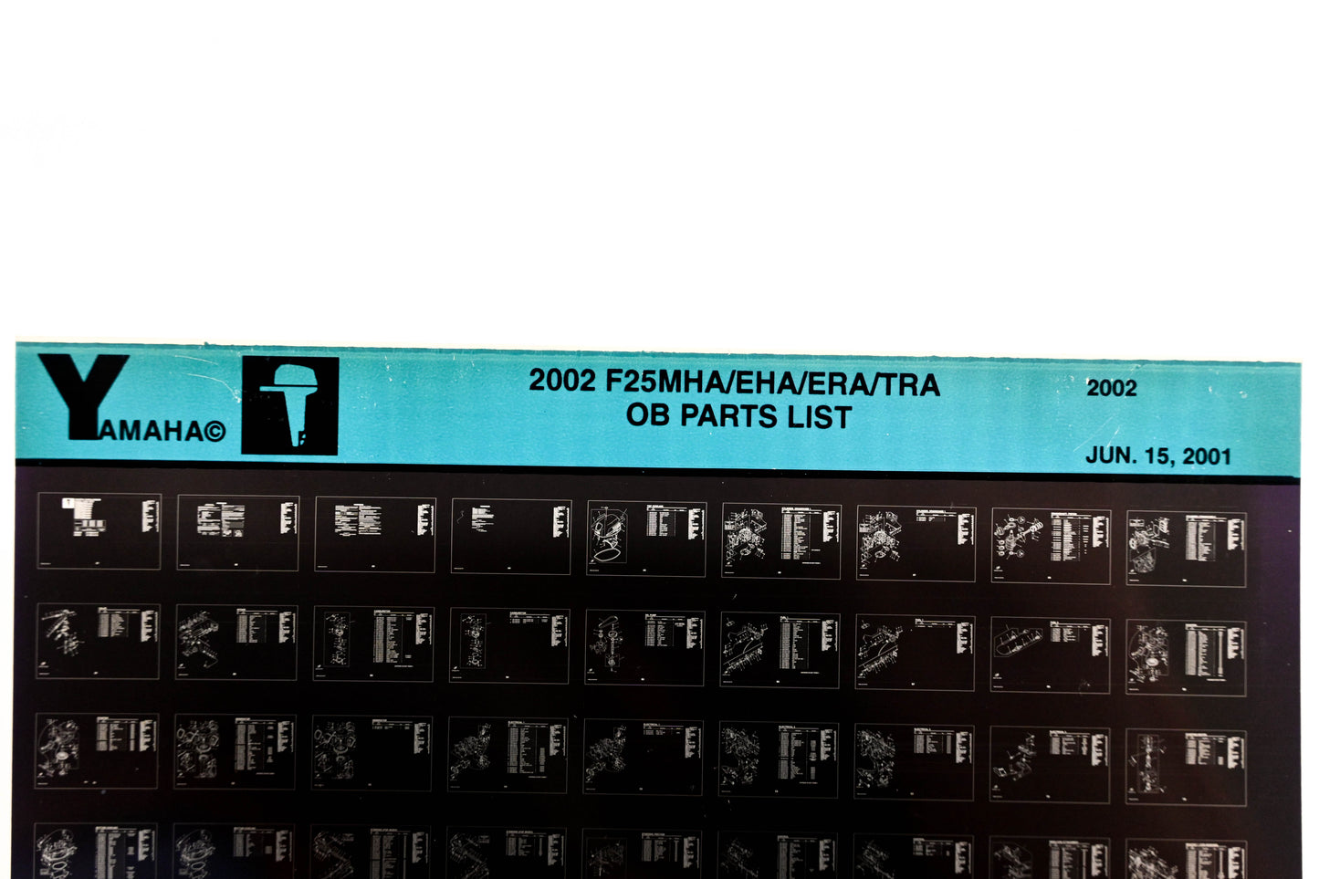 OEM Yamaha YR010-59 2002 F25MHA/EHA/ERA/TRA Parts List Microfiche