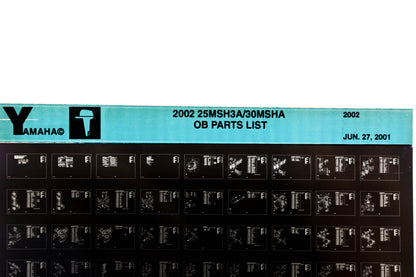 OEM Yamaha YR010-60 2002 25MSH3A/30MSHA Outboard Parts List Microfiche