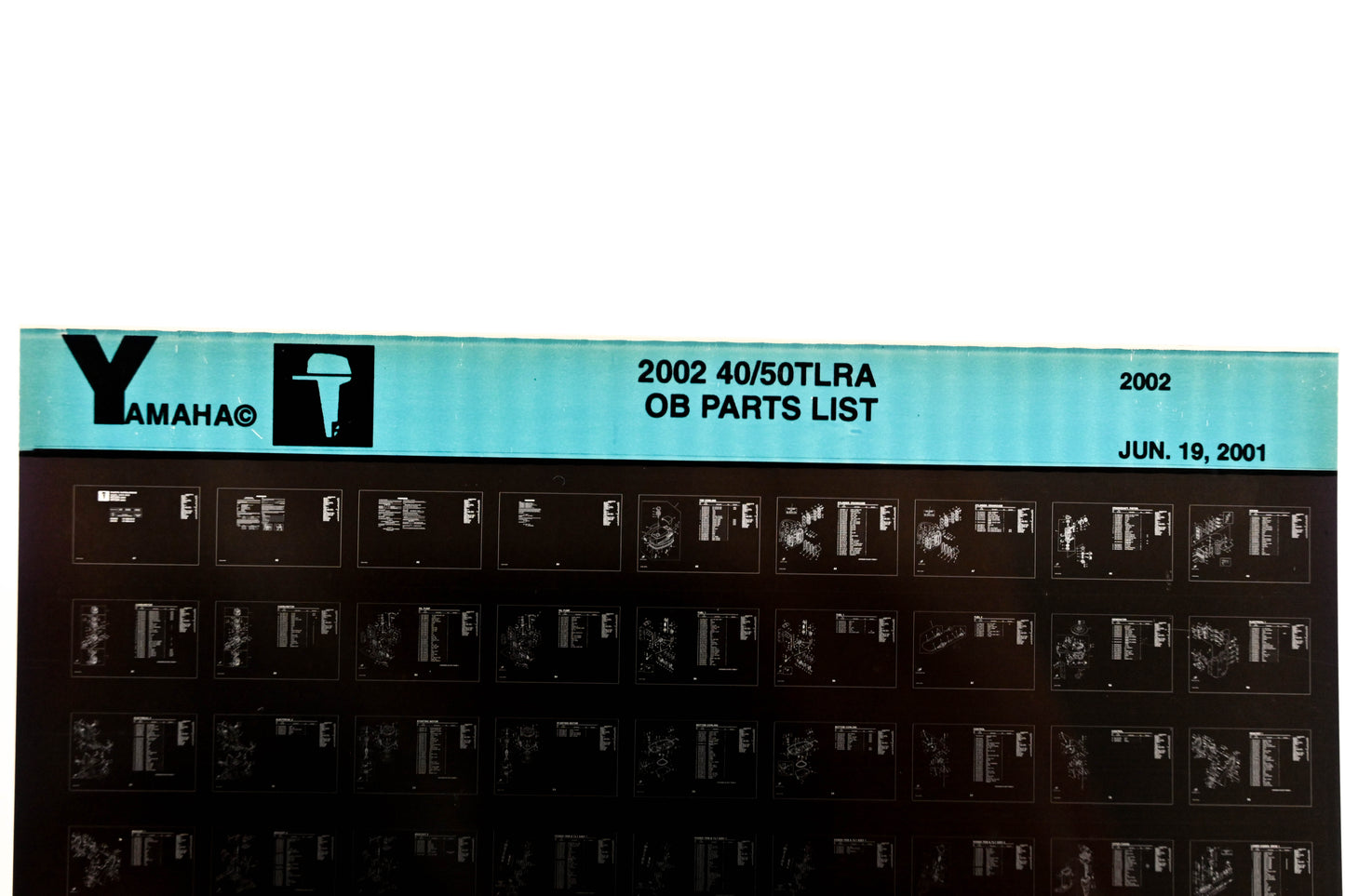 OEM Yamaha YR010-61 2002 40/50TLRA Outboard Parts List Microfiche