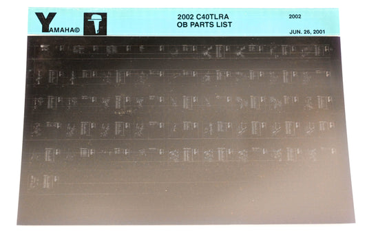 OEM Yamaha YR010-62 2002 C40TLRA Outboard Parts List Microfiche