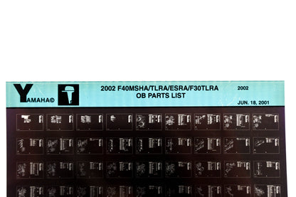 OEM Yamaha YR010-63 2002 F40MSHA/TLRA/ESRA/F30TLRA Parts List Microfiche