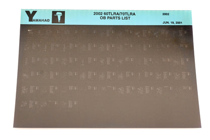 OEM Yamaha YR010-64 2002 60TLRA/70TLRA Outboard Parts List Microfiche