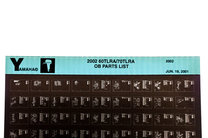 OEM Yamaha YR010-64 2002 60TLRA/70TLRA Outboard Parts List Microfiche