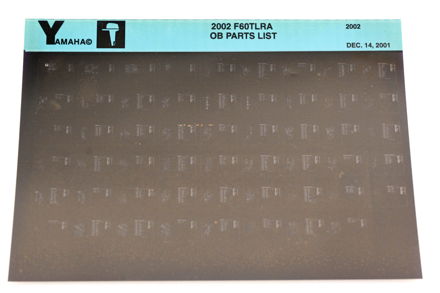OEM Yamaha YR010-65 2002 F60TLRA Outboard Parts List Microfiche