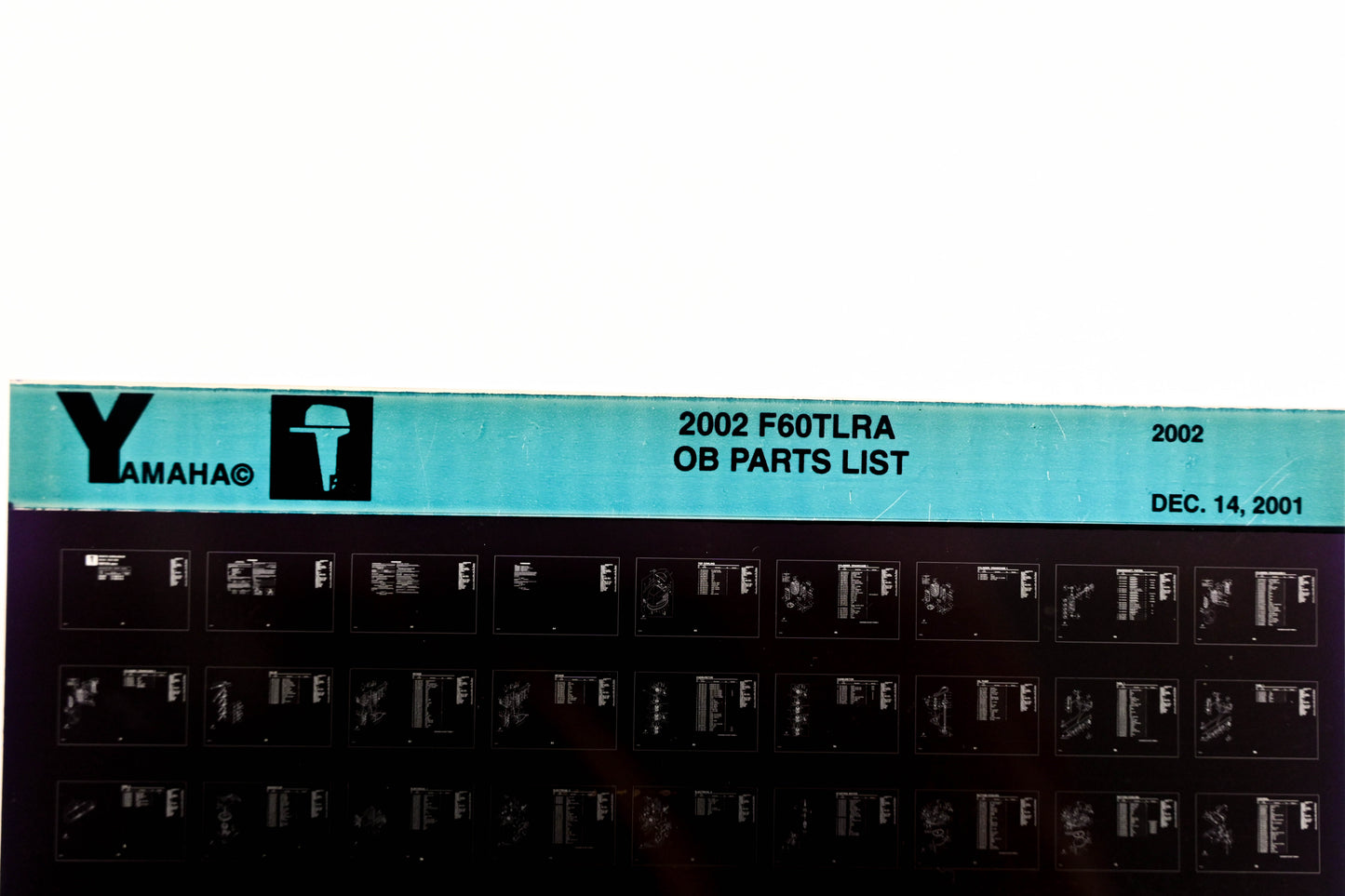 OEM Yamaha YR010-65 2002 F60TLRA Outboard Parts List Microfiche