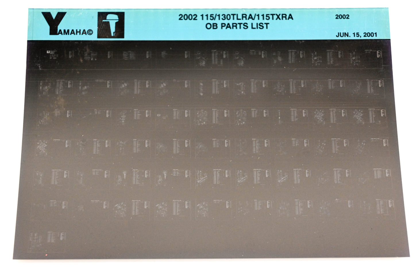 OEM Yamaha XM001-33 2002 115/130TLRA/115TXRA Outboard Parts List Microfiche