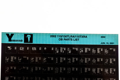 OEM Yamaha XM001-33 2002 115/130TLRA/115TXRA Outboard Parts List Microfiche