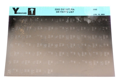 OEM Yamaha XM001-37 2002 DX150TLRA Outboard Parts List Microfiche