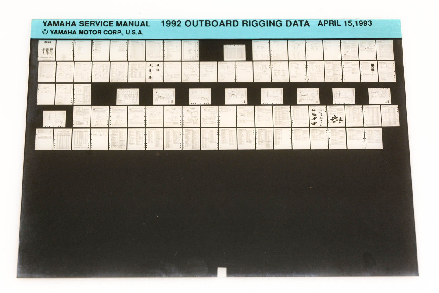 OEM Yamaha XM001-40 1992 Outboard Rigging Data Service Manual Microfiche