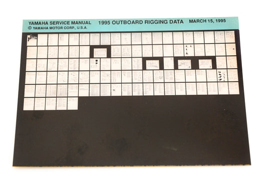 OEM Yamaha XM001-41 1995 Outboard Rigging Data Service Manual Microfiche