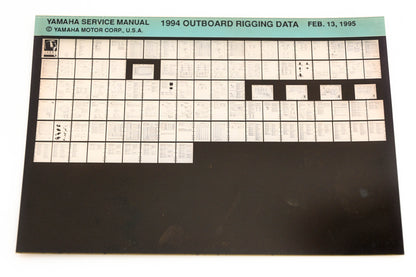 OEM Yamaha XM001-43 1994 Outboard Rigging Data Service Manual Microfiche