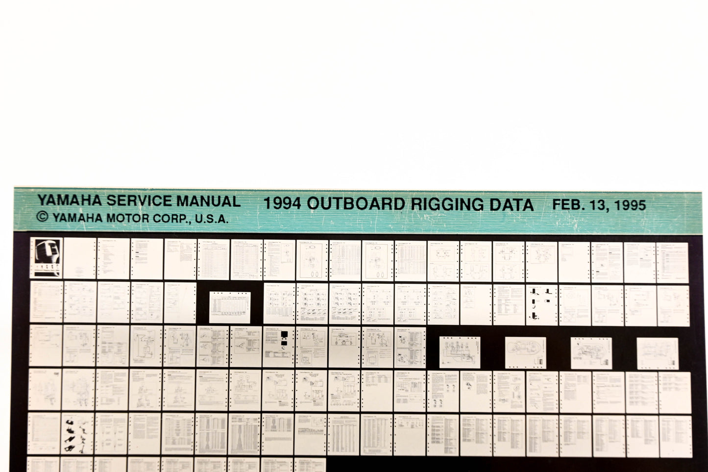 OEM Yamaha XM001-43 1994 Outboard Rigging Data Service Manual Microfiche