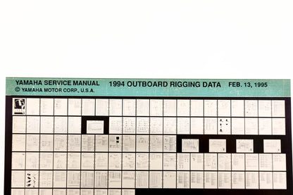 OEM Yamaha XM001-43 1994 Outboard Rigging Data Service Manual Microfiche