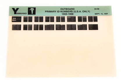 OEM Yamaha XM001-44 1984-98 USA Outboard Primary ID Numbers Microfiche