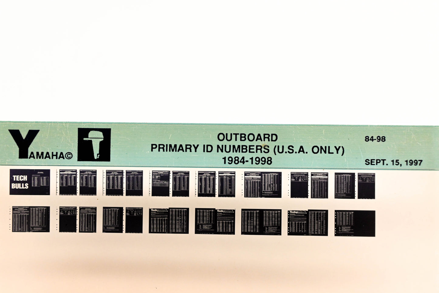 OEM Yamaha XM001-44 1984-98 USA Outboard Primary ID Numbers Microfiche