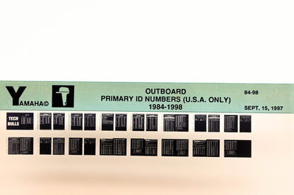 OEM Yamaha XM001-44 1984-98 USA Outboard Primary ID Numbers Microfiche
