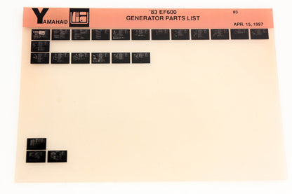 OEM Yamaha XM001-47 1983 EF600 Generator Parts List Microfiche