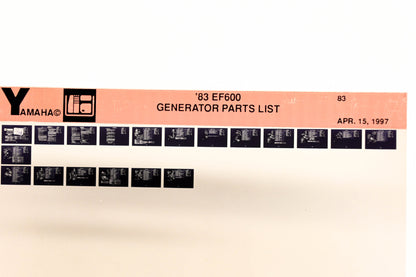 OEM Yamaha XM001-47 1983 EF600 Generator Parts List Microfiche
