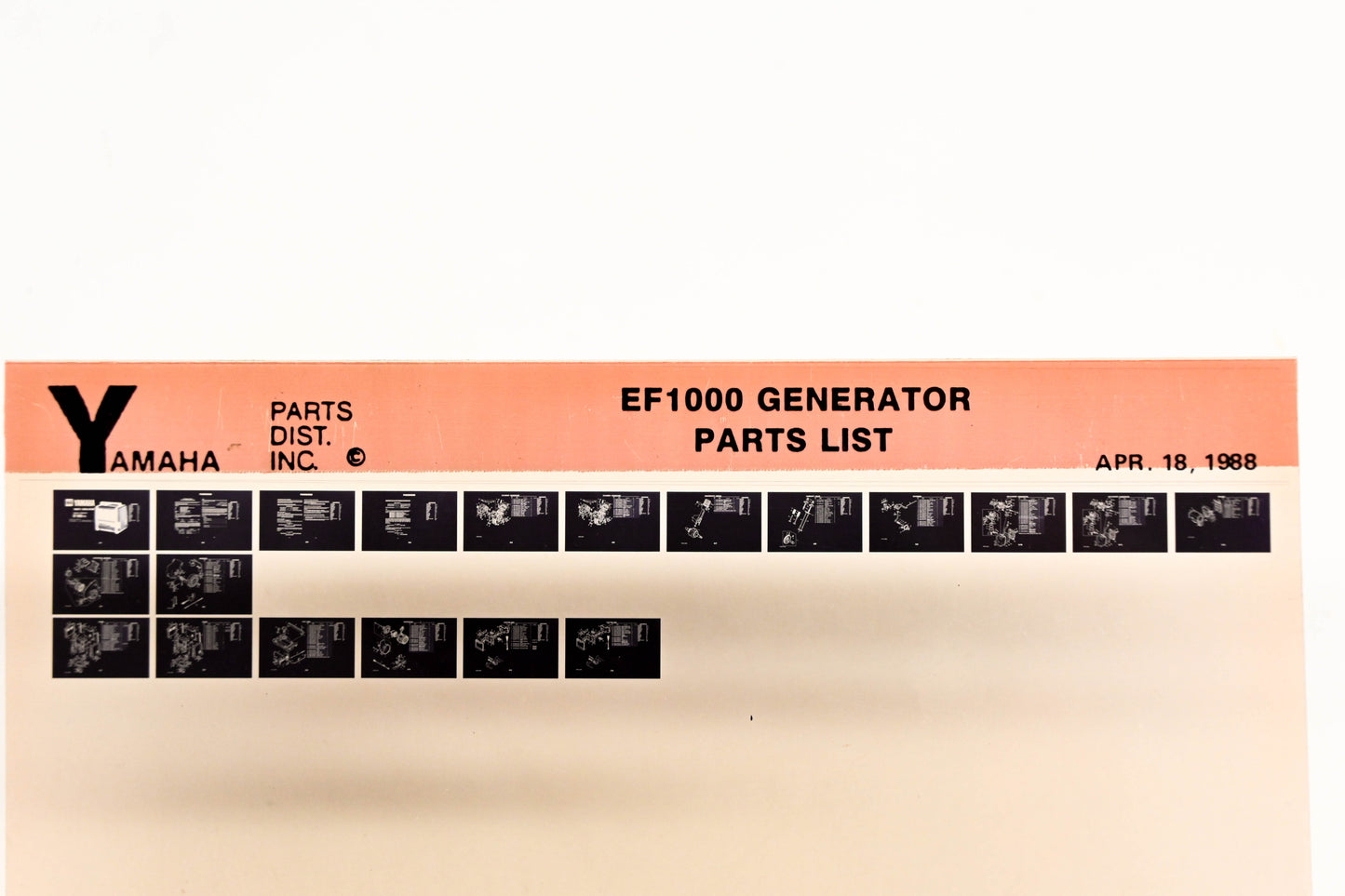 OEM Yamaha XM001-49 1998 EF1000 Generator Parts List Microfiche