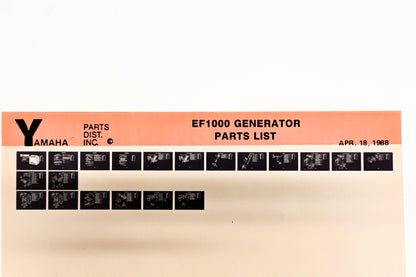 OEM Yamaha XM001-49 1998 EF1000 Generator Parts List Microfiche