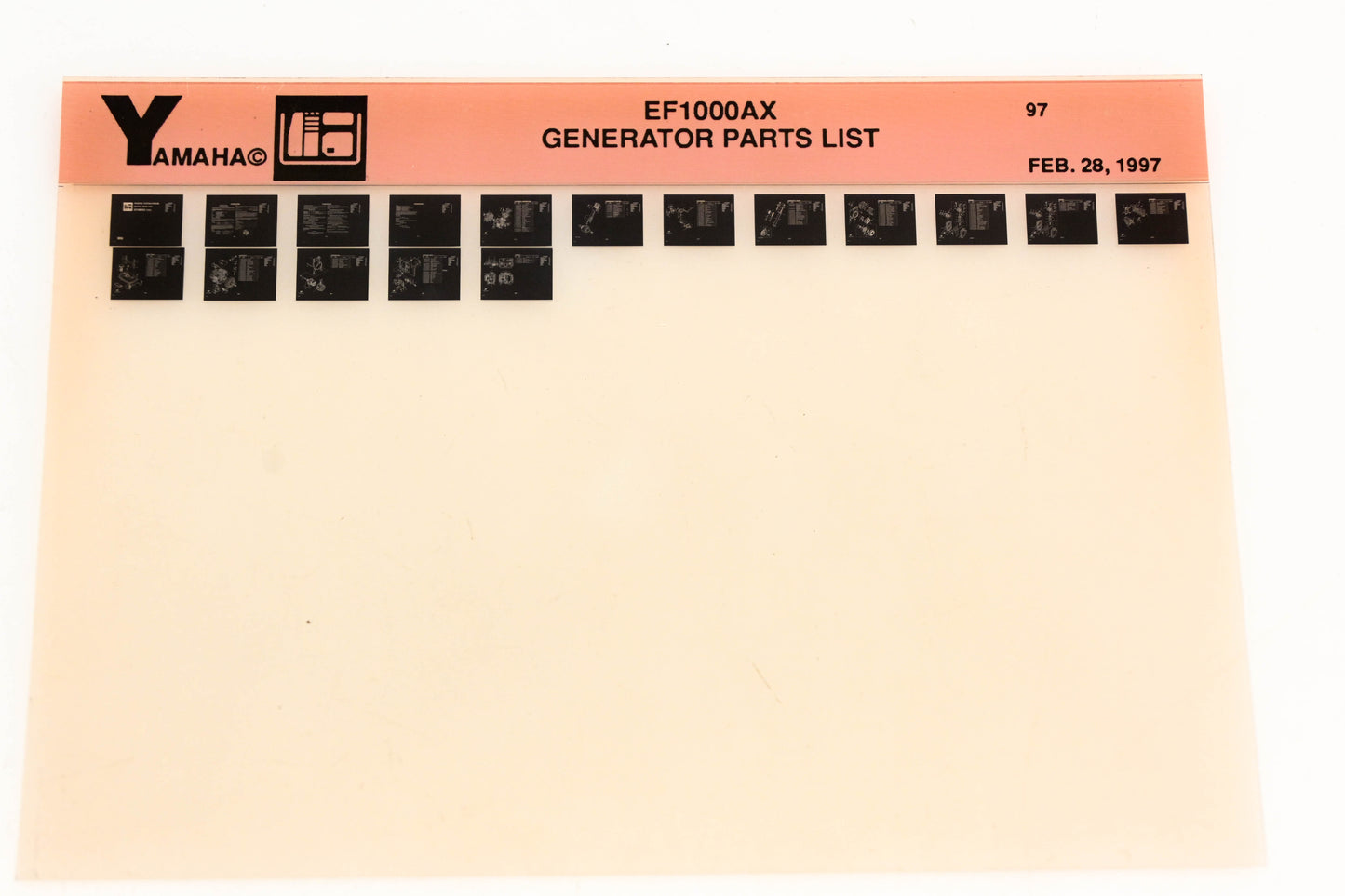 OEM Yamaha XM001-50 1997 EF1000AX Generator Parts List Microfiche