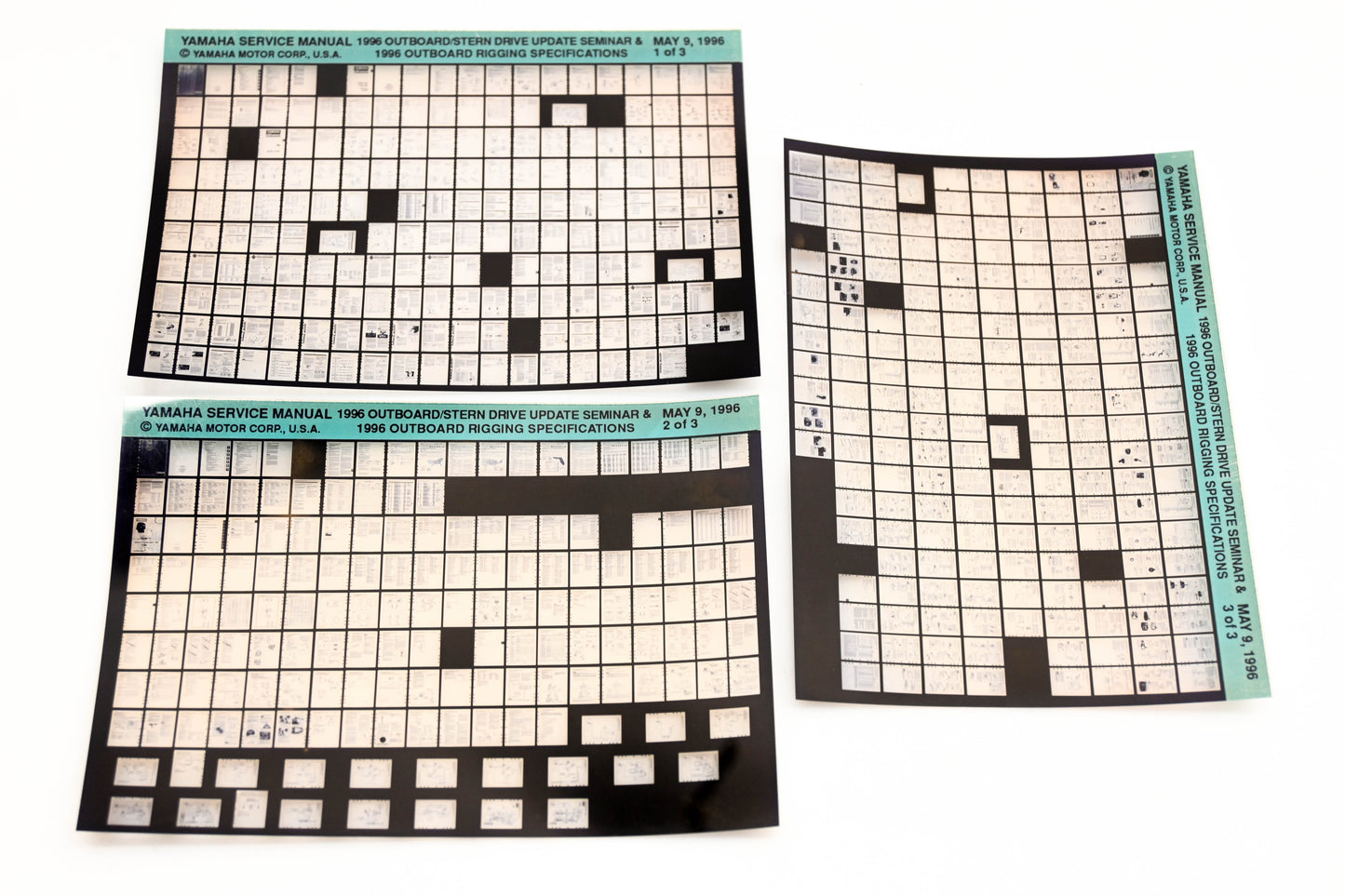 OEM Yamaha XM001-51 1996 Outboard Stern Drive/Rigging Specifications Microfiche Lot
