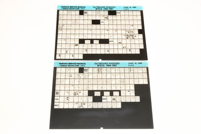 OEM Yamaha XM001-52 1984-1987 Outboard Rigging Specs Manual Microfiche Lot