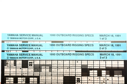 OEM Yamaha XM001-53 1990 Outboard Rigging Specs Manual Microfiche Lot