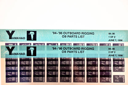 OEM Yamaha XM001-54 1994-1996 Outboard Rigging Parts List Microfiche Lot