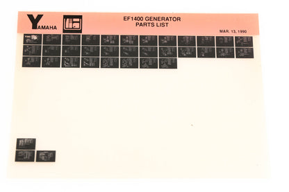 OEM Yamaha XM001-58 1990 EF1400 Generator Parts List Microfiche