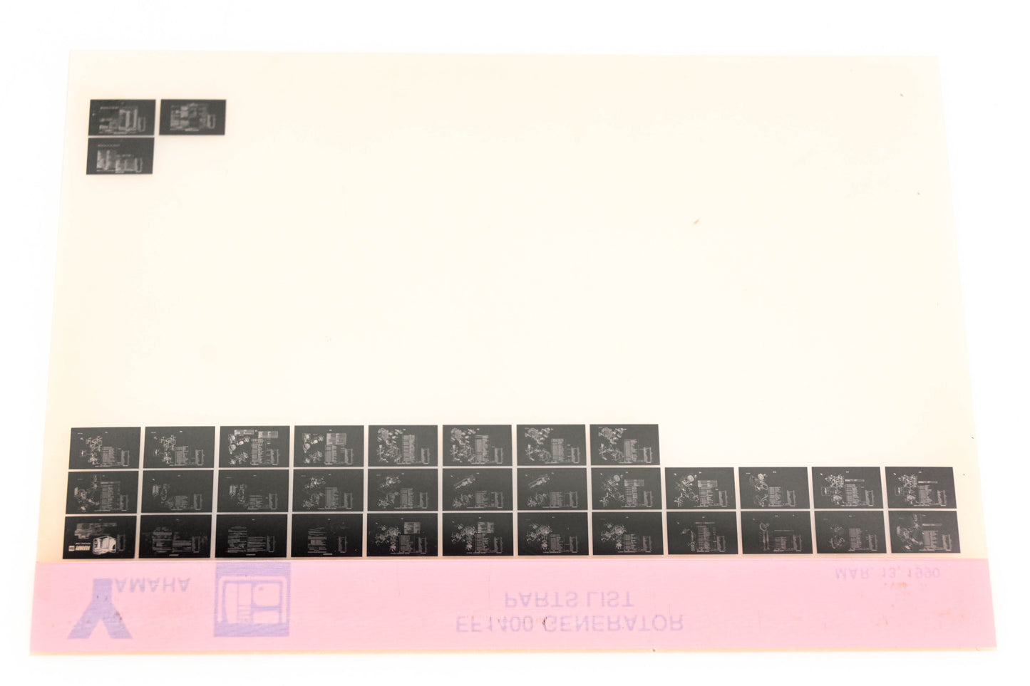 OEM Yamaha XM001-58 1990 EF1400 Generator Parts List Microfiche