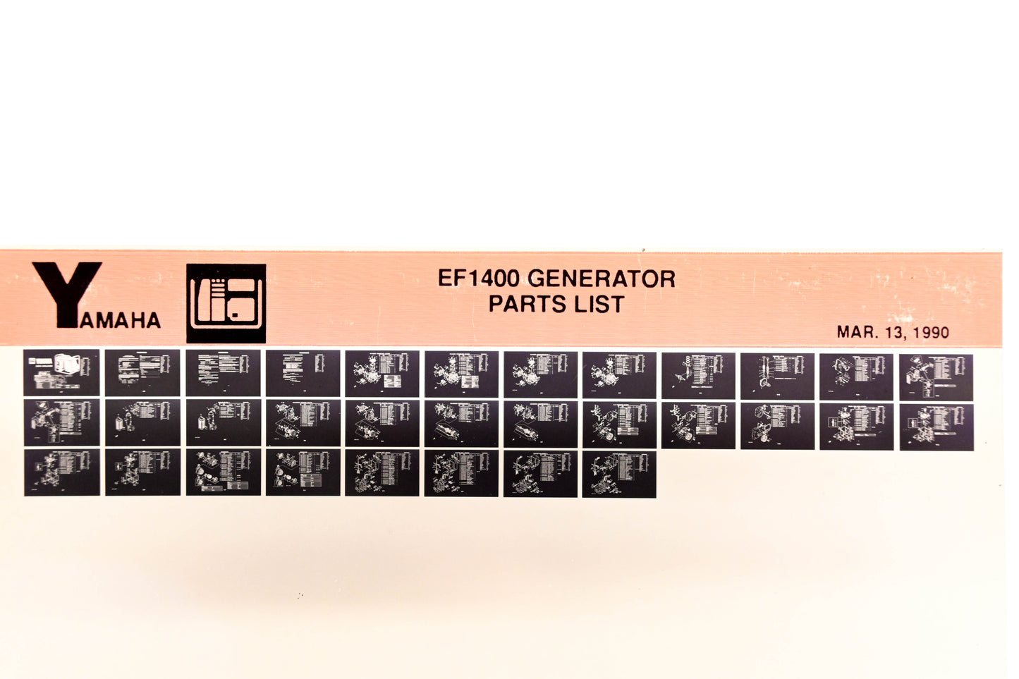 OEM Yamaha XM001-58 1990 EF1400 Generator Parts List Microfiche