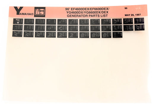 OEM Yamaha XM001-59 1996 EF4600DEX/EF6600DEX/YG4600DX/YG6600DX/DEX Parts List Microfiche
