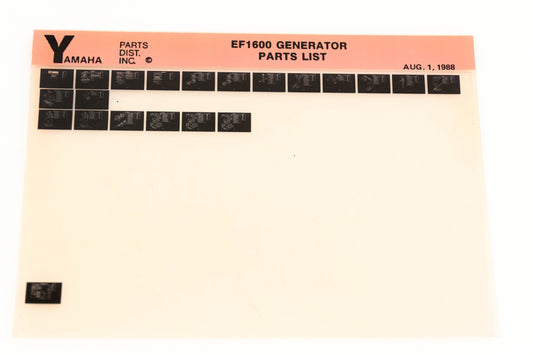 OEM Yamaha XM001-60 1988 EF1600 Generator Parts List Microfiche