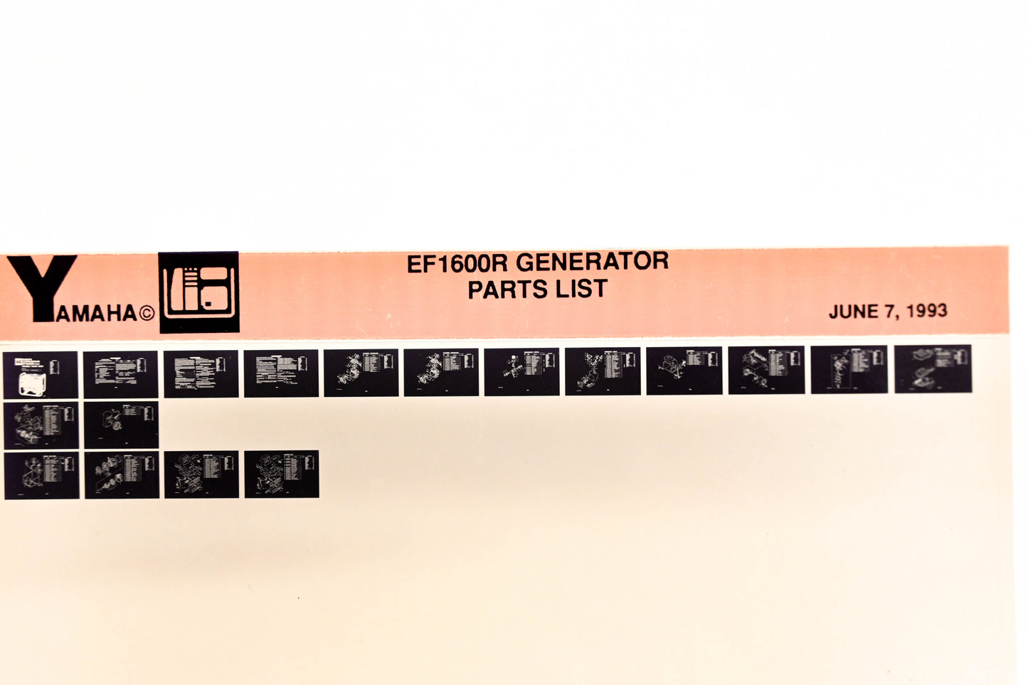 OEM Yamaha XM001-61 1993 EF1600R Generator Parts List Microfiche